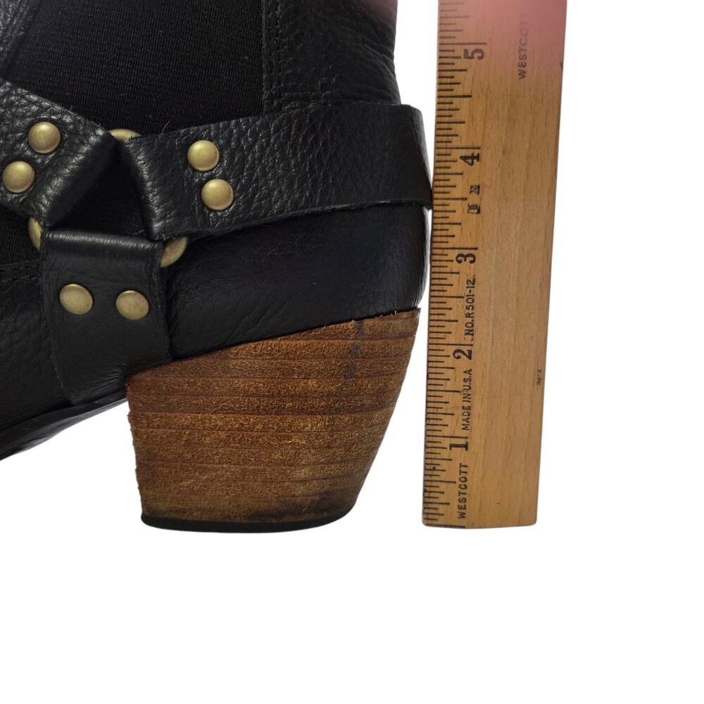 Korks Cyanna Black Pebbled Leather Boot Womens SZ 8.5 Harness Western Boho - Picture 10 of 11